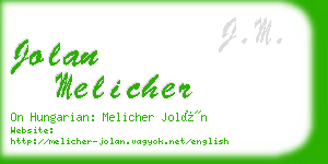 jolan melicher business card